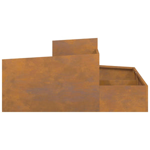 Vaso da giardino-Fioriera Esterno-Contenitore per Piante Marrone 100 x 100 x 50 cm Acciaio CorTen