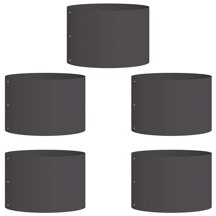 Anello per vaso 5 pz-Set di 5 Supporto per Vaso Nero 30 x 30 x 20 cm