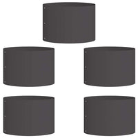 Vasi da giardino 5 pcs Nero 30 x 30 x 20 cm Acciaio 873593