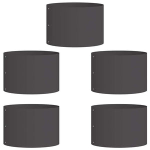 Vasi da giardino 5 pcs Nero 30 x 30 x 20 cm Acciaio 873593