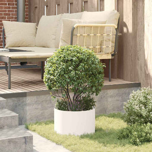 Vaso da giardino Bianco 30 x 30 x 20 cm Acciaio 873594