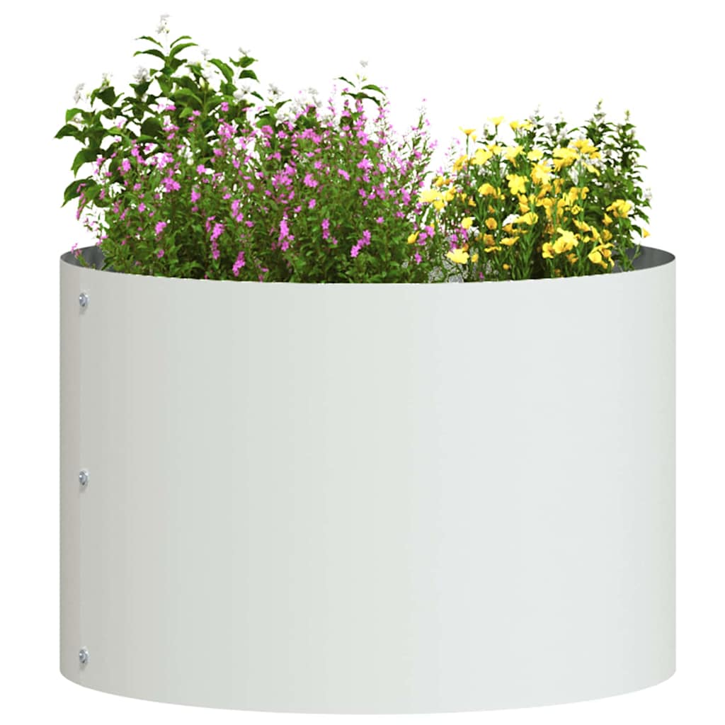 Vaso da giardino Bianco 30 x 30 x 20 cm Acciaio 873594