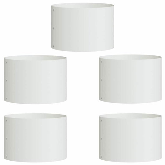 Vasi da giardino 5 pcs Bianco 30 x 30 x 20 cm Acciaio 873595