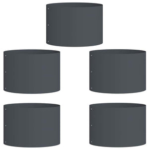 Vasi da giardino 5 pcs Antracite 30 x 30 x 20 cm Acciaio 873597