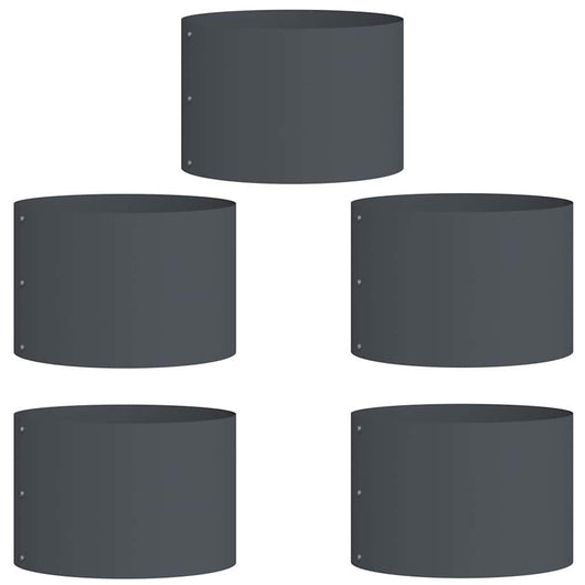 Vasi da giardino 5 pcs Antracite 30 x 30 x 20 cm Acciaio 873597