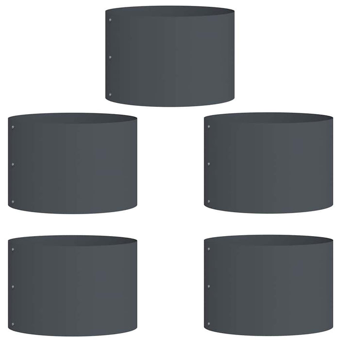 vidaXL Vasi da giardino 5 pcs Antracite 30 x 30 x 20 cm Acciaio