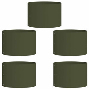Vasi da giardino 5 pcs Oliver verde 30 x 30 x 20 cm Acciaio 873599