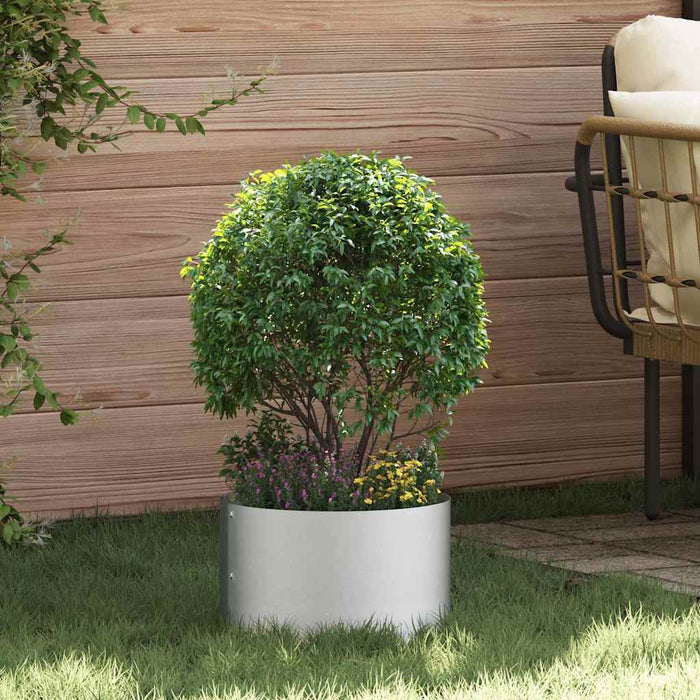Vaso da giardino 5 pz-Set di 5 Fioriera da Esterno-Contenitore per Piante Argento 30 x 30 x 20 cm Acciaio zincato