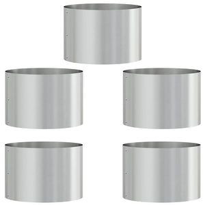 Vaso da giardino 5 pz-Set di 5 Fioriera da Esterno-Contenitore per Piante Argento 30 x 30 x 20 cm Acciaio zincato