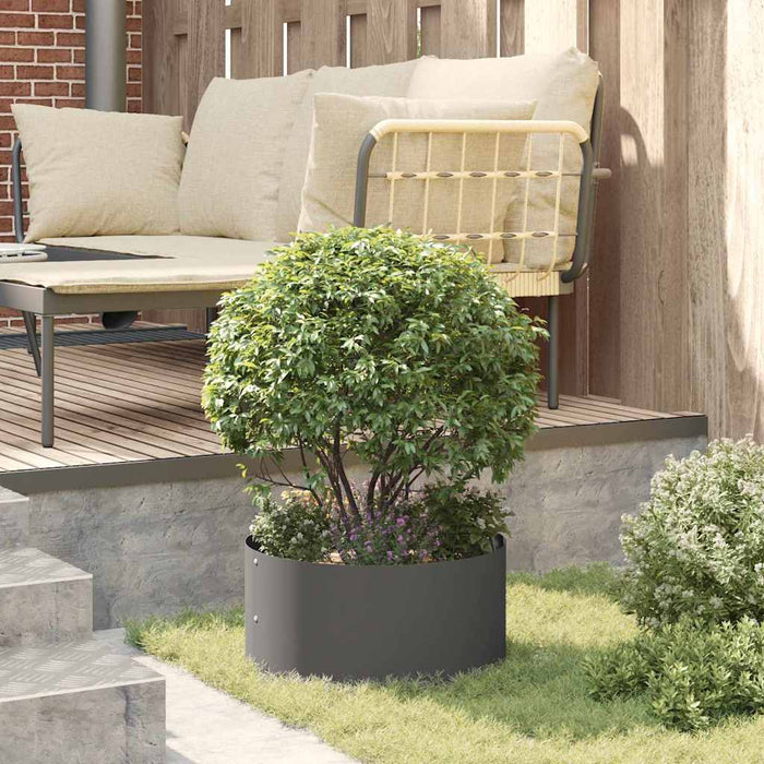 Vasi da giardino 5 pcs Nero 40 x 40 x 20 cm Acciaio 873607