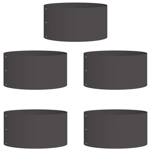Vasi da giardino 5 pcs Nero 40 x 40 x 20 cm Acciaio 873607
