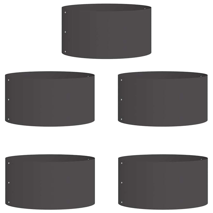 Vasi da giardino 5 pcs Nero 40 x 40 x 20 cm Acciaio 873607