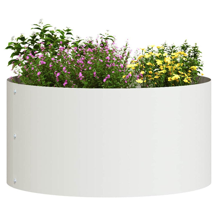 Vaso da giardino-Fioriera da Esterno-Contenitore per Piante Bianco 40 x 40 x 20 cm Acciaio