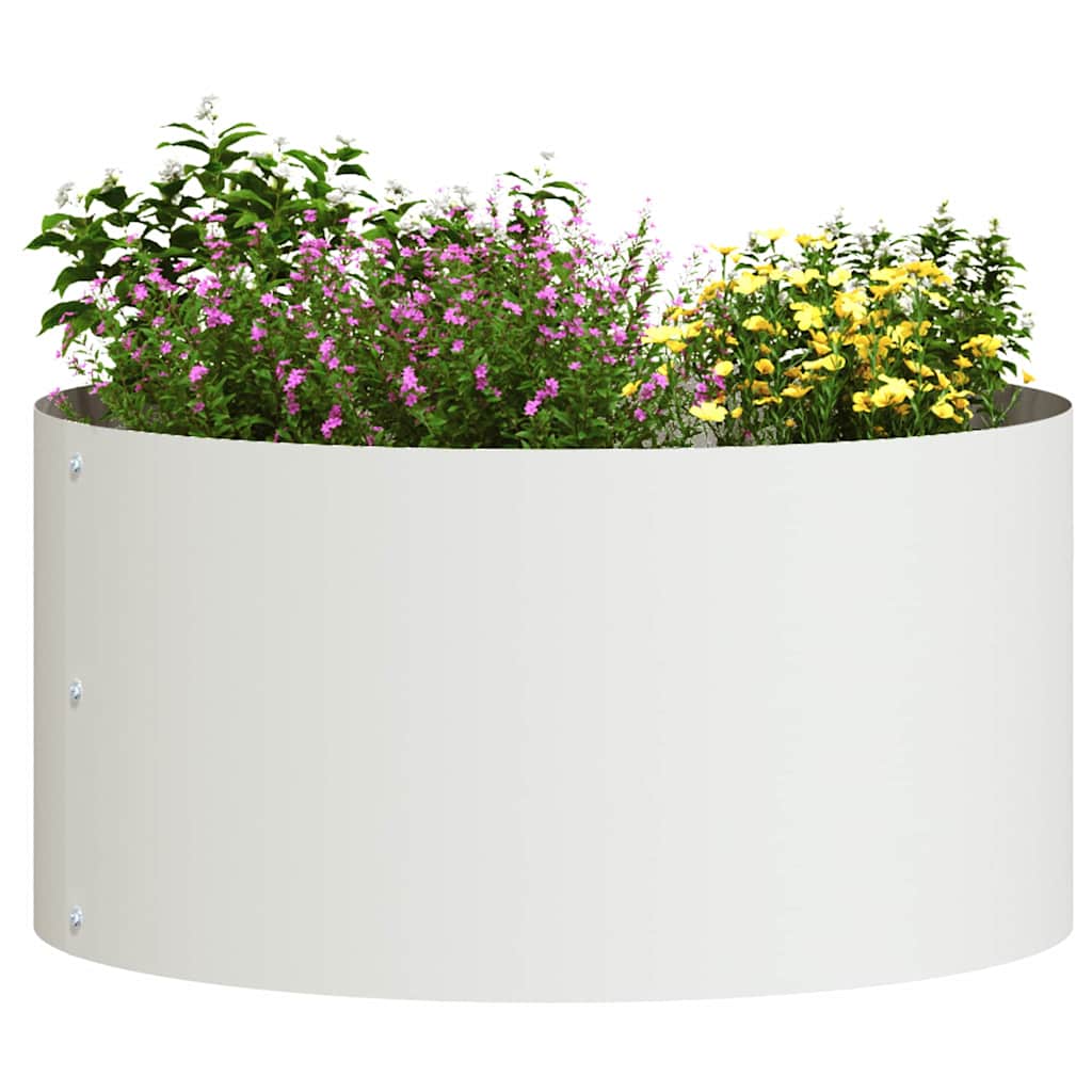 Vasi da giardino 5 pcs Bianco 40 x 40 x 20 cm Acciaio 873609