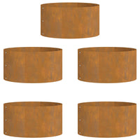 Anello per vaso 5 pz-Set di 5 Supporto per Vaso Marrone 40 x 40 x 20 cm Acciaio CorTen