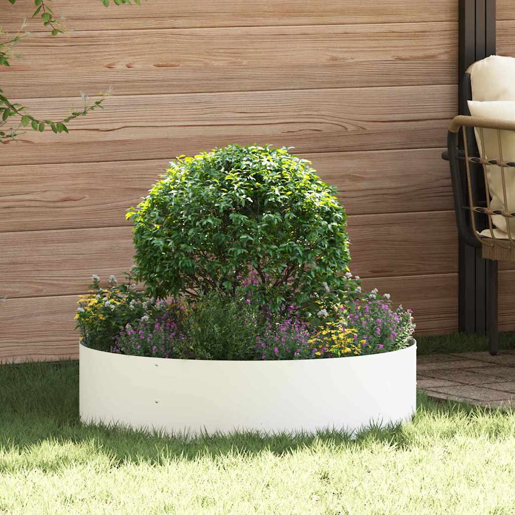 Vasi da giardino 5 pcs Bianco 80 x 80 x 20 cm Acciaio 873623