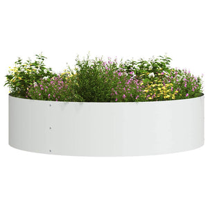 Vasi da giardino 5 pcs Bianco 80 x 80 x 20 cm Acciaio 873623