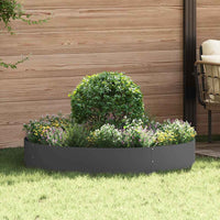 Vasi da giardino 5 pcs Nero 120 x 120 x 20 cm Acciaio 873635