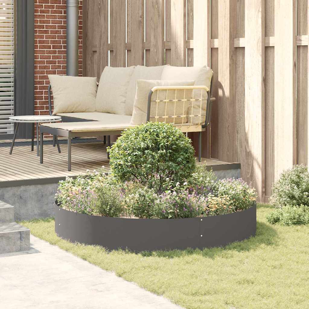Vasi da giardino 5 pcs Nero 120 x 120 x 20 cm Acciaio 873635