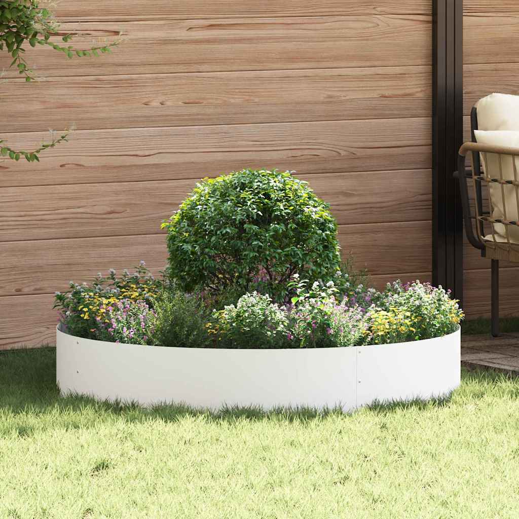 Vaso da giardino Bianco 120 x 120 x 20 cm Acciaio 873636