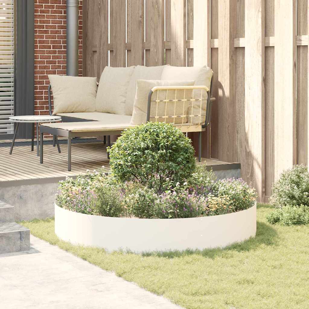 Vaso da giardino Bianco 120 x 120 x 20 cm Acciaio 873636