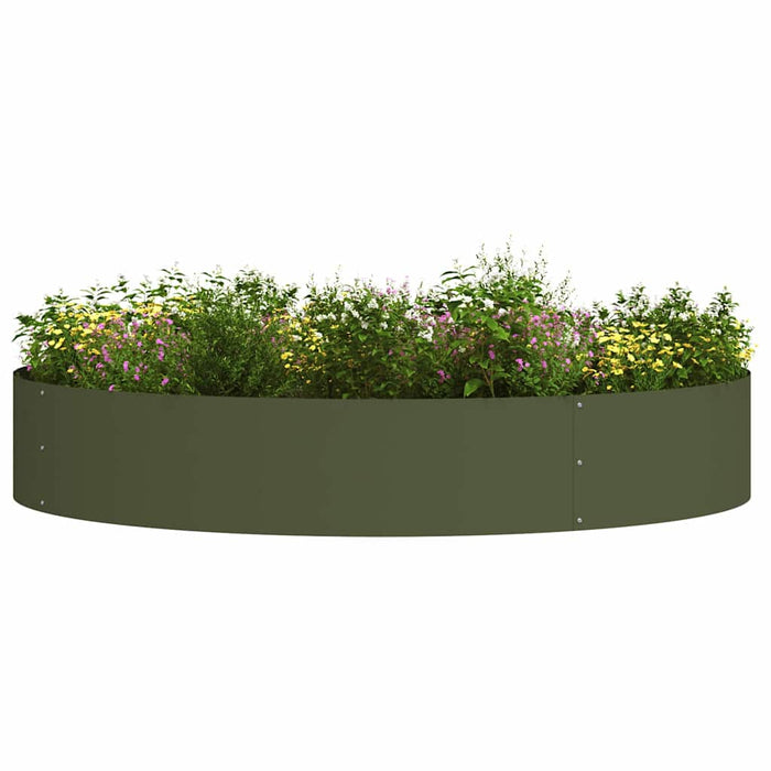 Vasi da giardino 5 pcs Oliver verde 120 x 120 x 20 cm Acciaio 873641