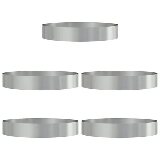 Anello per vaso 5 pz-Set di 5 Supporto per Vaso Argento 120 x 120 x 20 cm Acciaio zincato
