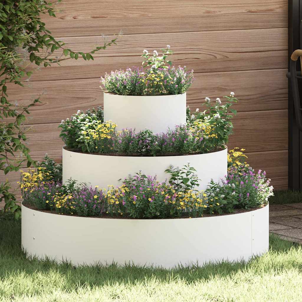 Vaso da giardino-Fioriera da Esterno-Contenitore per Piante Bianco 90 x 90 x 20 cm