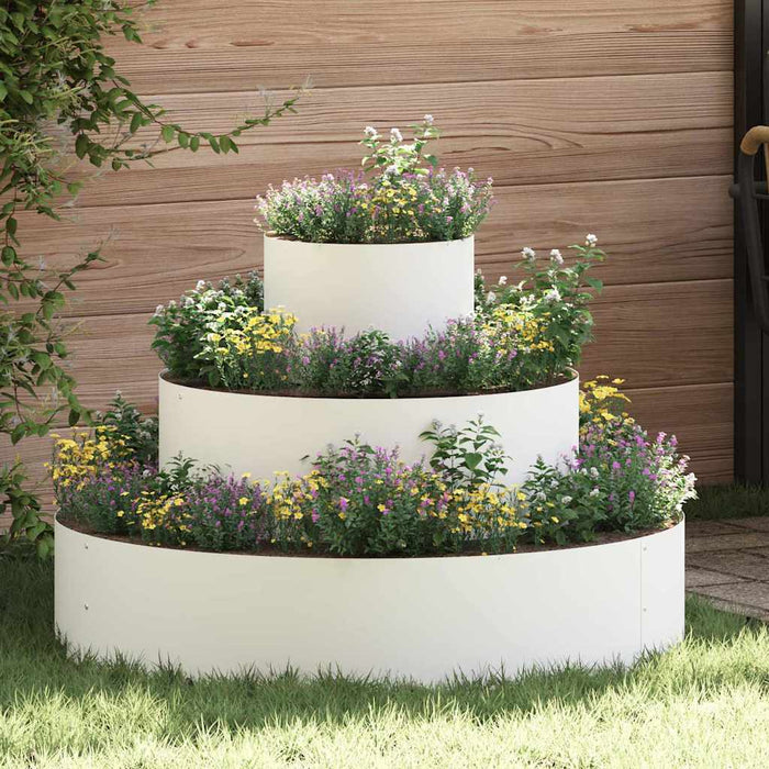 Vaso da giardino-Fioriera da Esterno-Contenitore per Piante Bianco 90 x 90 x 20 cm