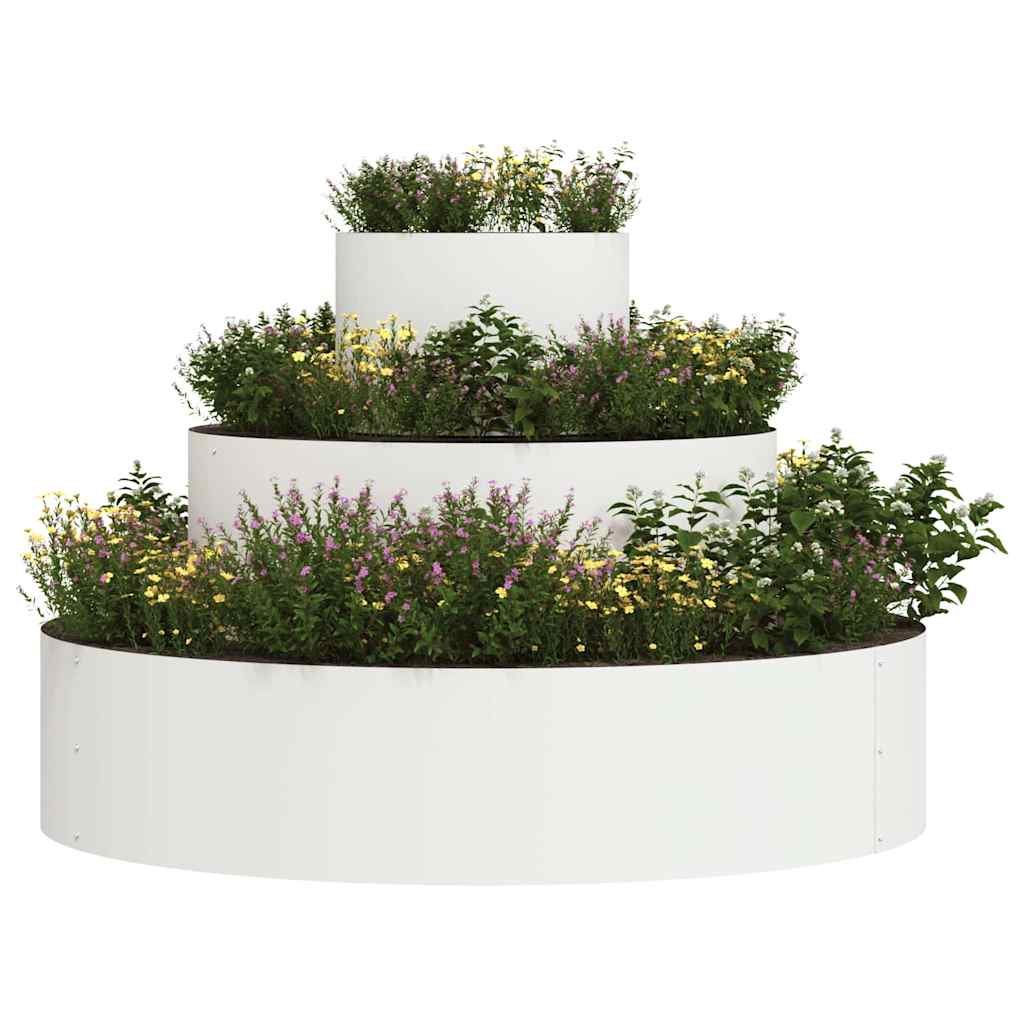 Vaso da giardino-Fioriera da Esterno-Contenitore per Piante Bianco 90 x 90 x 20 cm