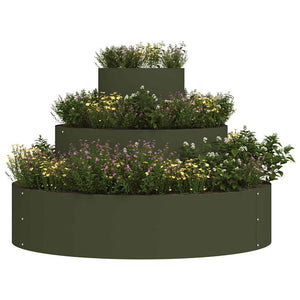 Vaso da giardino-Fioriera Esterno-Contenitore per Piante Verde oliva 90 x 90 x 20 cm