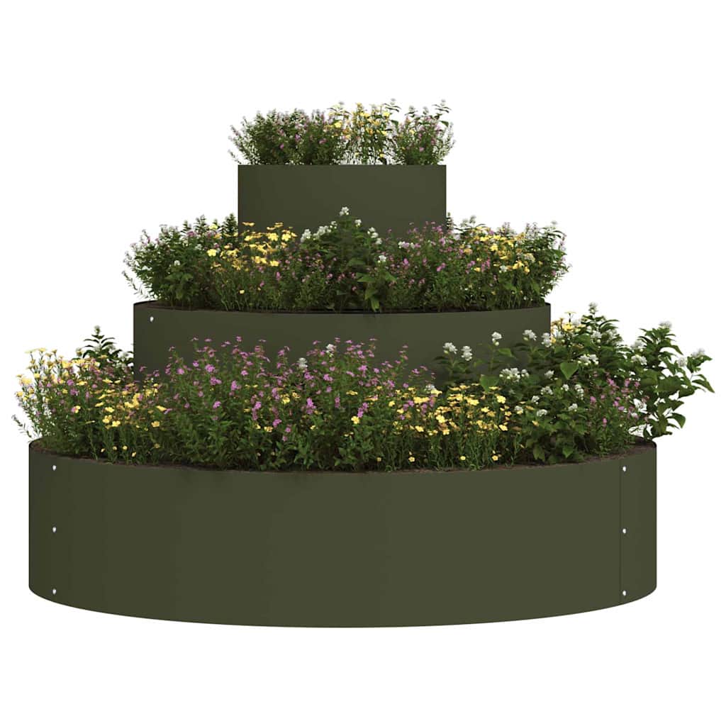Vaso da giardino Oliver verde 90 x 90 x 20 cm Acciaio 873651