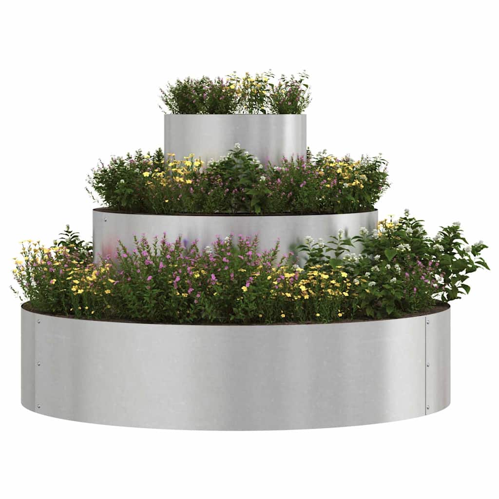 Vaso da giardino-Fioriera da Esterno-Contenitore per Piante Argento 90 x 90 x 20 cm Acciaio inossidabile
