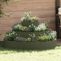 Vaso da giardino Oliver verde 120 x 120 x 20 cm Acciaio 873658