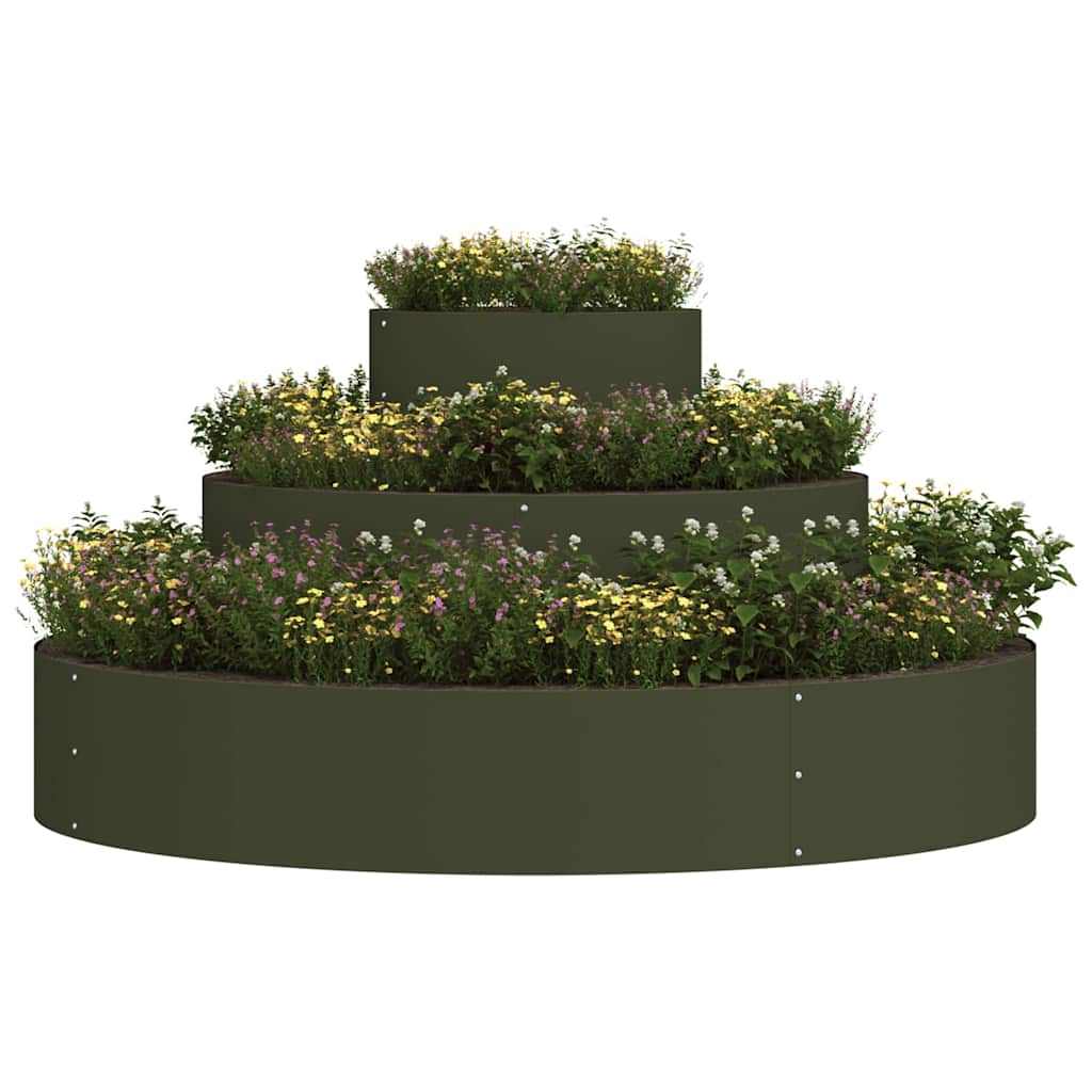 Vaso da giardino Oliver verde 120 x 120 x 20 cm Acciaio 873658