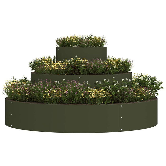 Vaso da giardino Oliver verde 120 x 120 x 20 cm Acciaio 873658