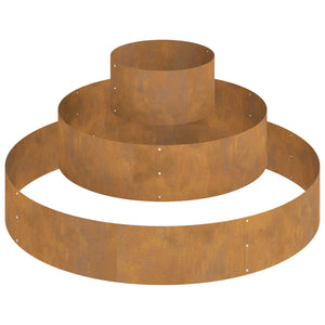 Vaso da giardino-Fioriera Esterno-Contenitore per Piante Marrone 120 x 120 x 20 cm Acciaio CorTen