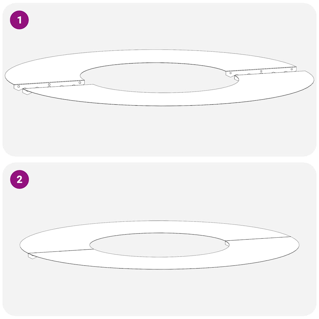 Anelli di Albero Piatto 5 pcs Argento Ø30 / 60 cm Acciaio zincato 873673