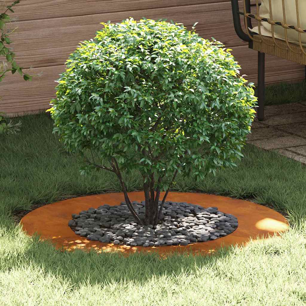 vidaXL Anello piatto per albero Marrone Ø50 / 80 cm acciaio corten