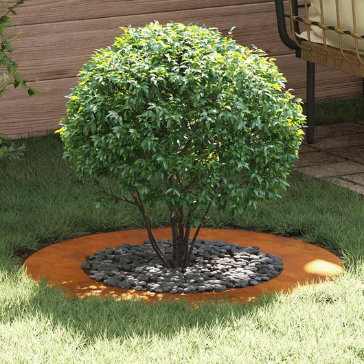 vidaXL Anello piatto per albero Marrone Ø50 / 80 cm acciaio corten
