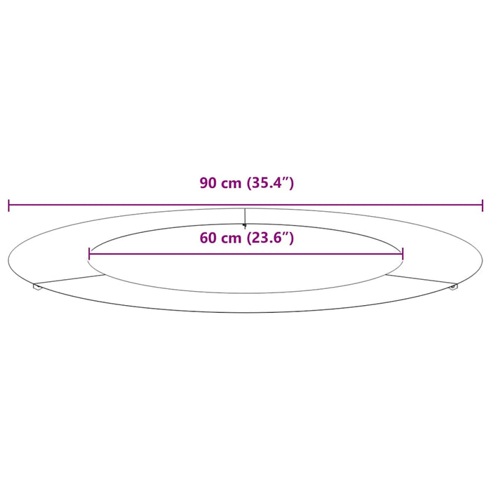 Anello piatto per albero Nero Ø60 / 90 cm Acciaio 873704