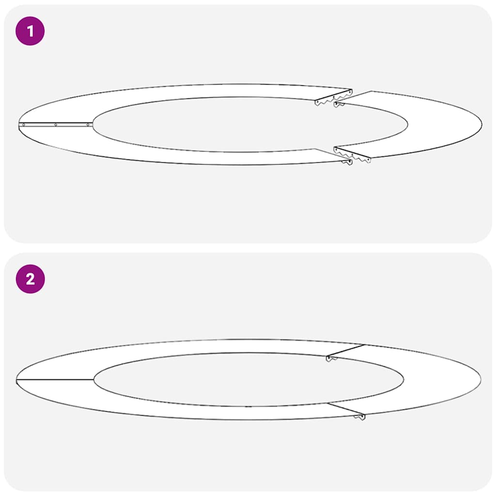 Anelli di Albero Piatto 5 pcs Bianco Ø60 / 90 cm Acciaio 873707