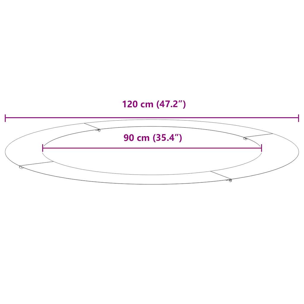 Anello piatto per albero Nero Ø90 / 120 cm Acciaio 873718