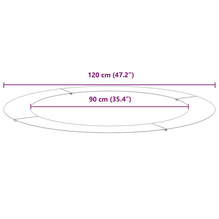 Anello piatto per albero Antracite Ø90 / 120 cm Acciaio 873722