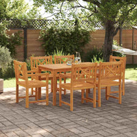 Set da pranzo da giardino 7 pcs Legno naturale 180 x 90 x 75 cm 3375660