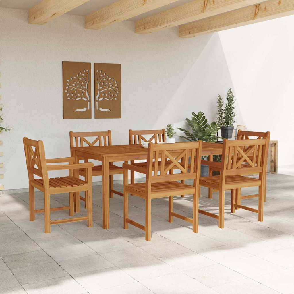 Set da pranzo da giardino 7 pcs Legno naturale 180 x 90 x 75 cm 3375660