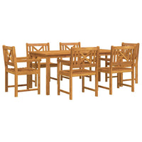 Set da pranzo da giardino 7 pcs Legno naturale 180 x 90 x 75 cm 3375660