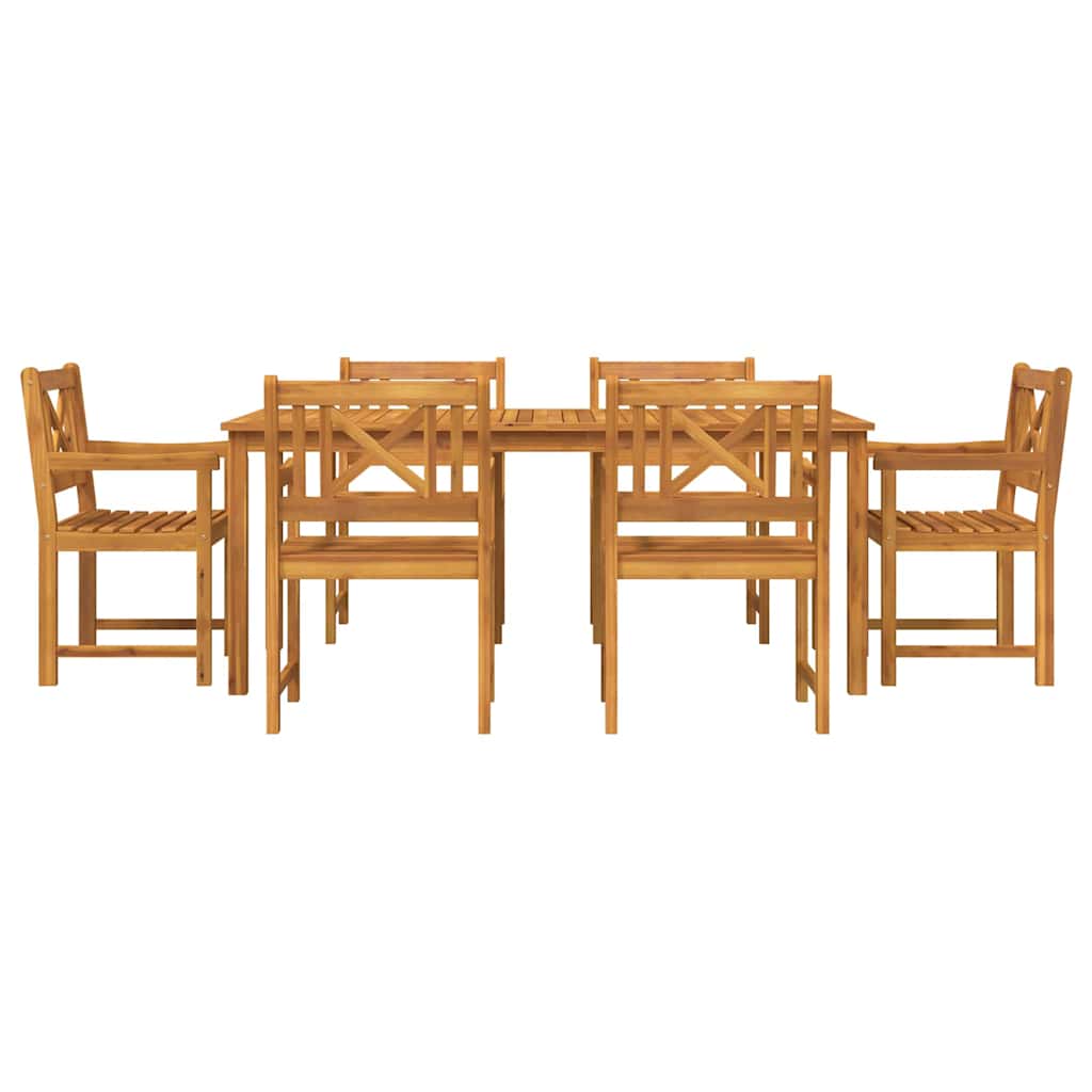 Set da pranzo da giardino 7 pcs Legno naturale 180 x 90 x 75 cm 3375660
