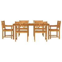 Set da pranzo da giardino 7 pcs Legno naturale 180 x 90 x 75 cm 3375660