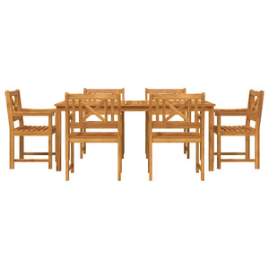 Set da pranzo da giardino 7 pcs Legno naturale 180 x 90 x 75 cm 3375660